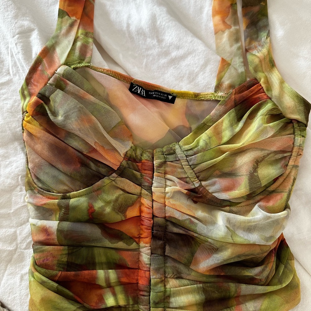 Zara Multicolor Ruched Women's Top